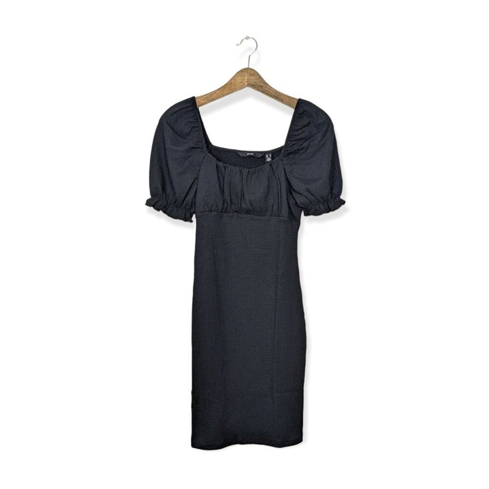 Vero Moda Nina Dress S Black Puff Sleeve Mini Casual Chic Feminine NWT